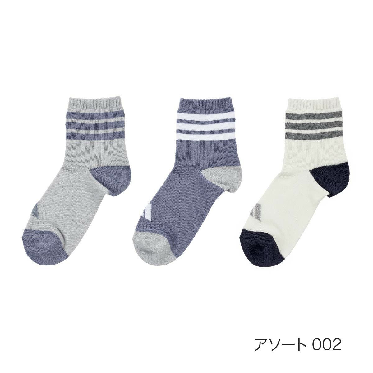 adidas(アディダス) ： WARM】3足組 靴下 足首3本ライン ロゴ 足首