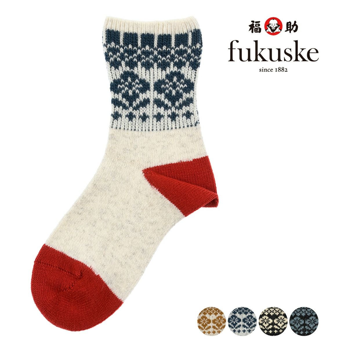fukuske(フクスケ)】 靴下 The Spirit of mottainai 柄 クルー丈 (3263