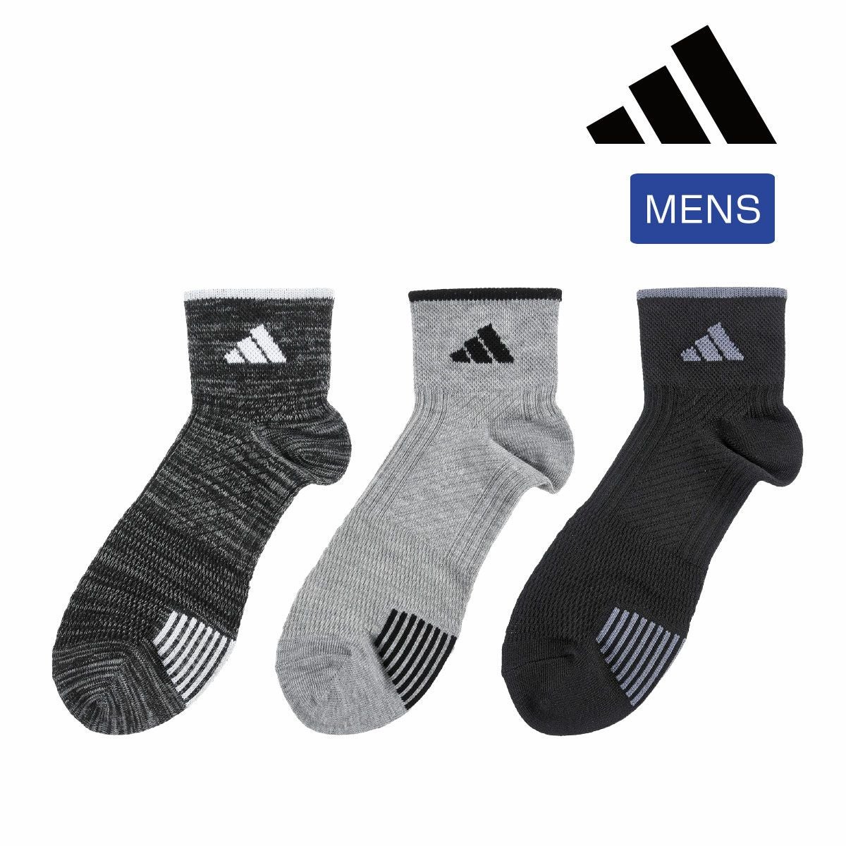 adidas(アディダス) ： SUPER MESH】3足組 靴下 ワンポイント ショート