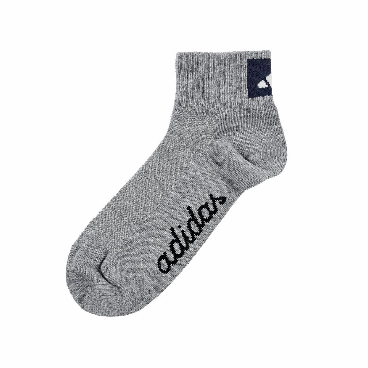 adidas(アディダス)】3足組 靴下 ワンポイント リブ ショート丈 甲