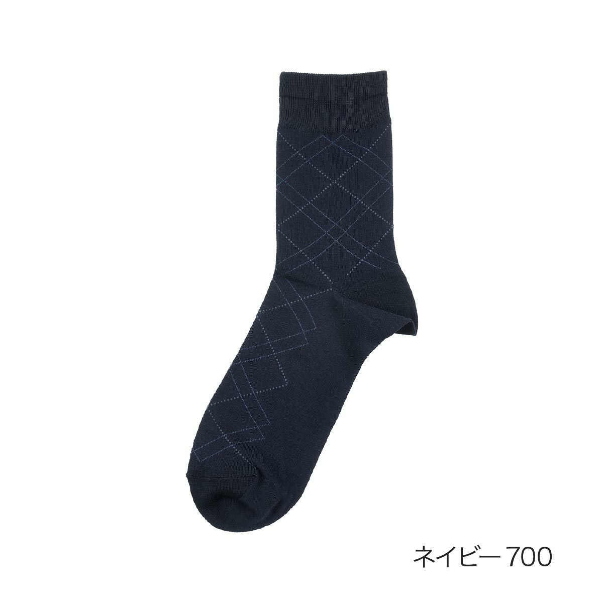 満足(マンゾク) ： 消臭】 靴下 ダイヤ柄 クルー丈 DRY素材 ダブル消臭