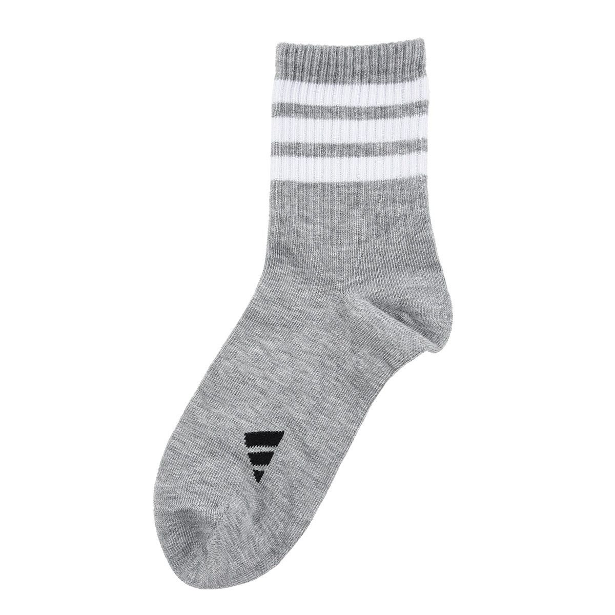 adidas(アディダス)】3足組 靴下 ワンポイント 3本ライン ロゴ クルー