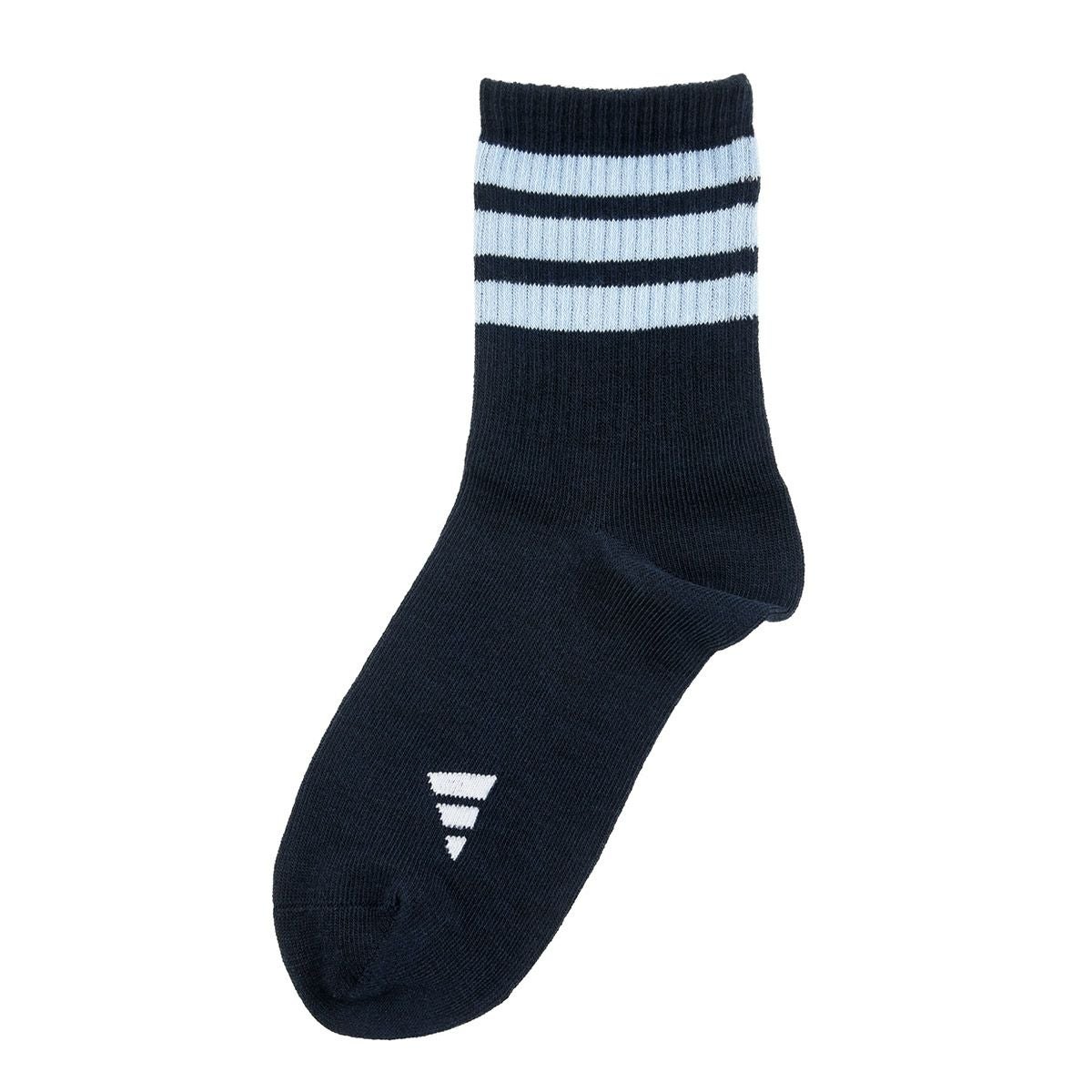 adidas(アディダス)】3足組 靴下 ワンポイント 3本ライン ロゴ クルー