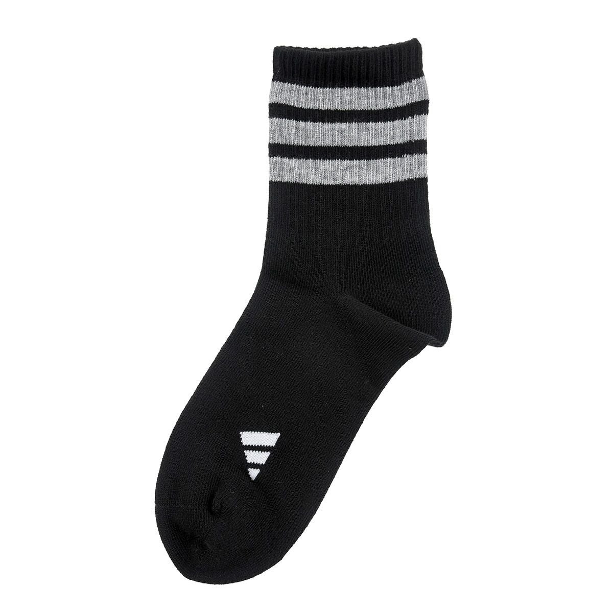 adidas(アディダス)】3足組 靴下 ワンポイント 3本ライン ロゴ クルー