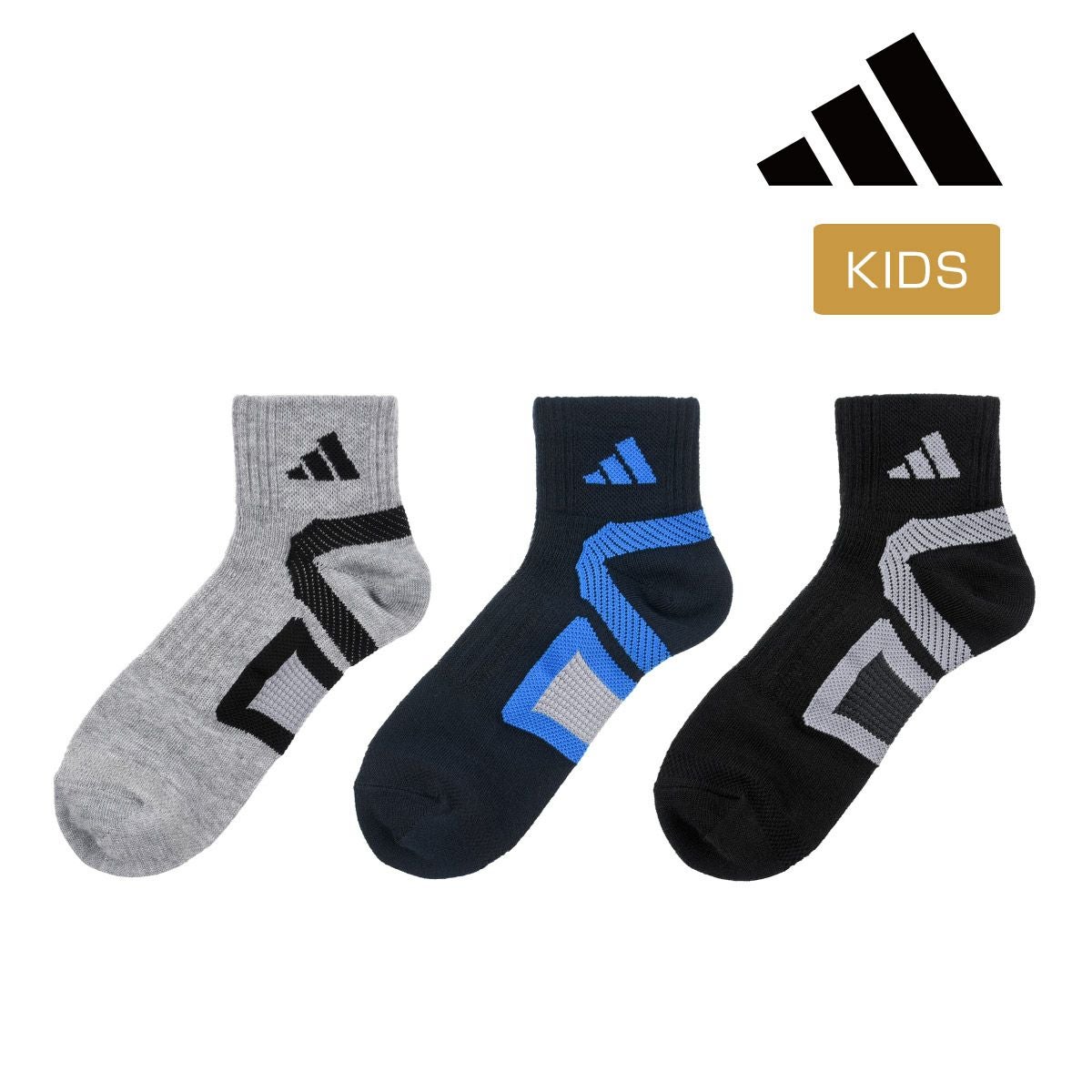 adidas(アディダス) ： DRY】3足組 靴下 ロゴ ワンポイント ショート丈