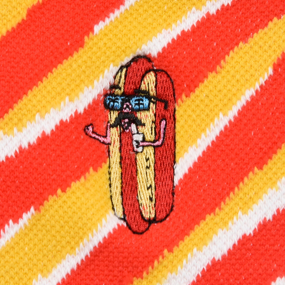 MULGA THE ARTIST】 靴下 ホットドッグ柄 ワンポイント クルー丈