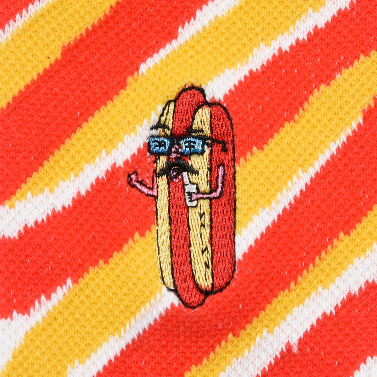 MULGA THE ARTIST】 靴下 ホットドッグ柄 ワンポイント クルー丈