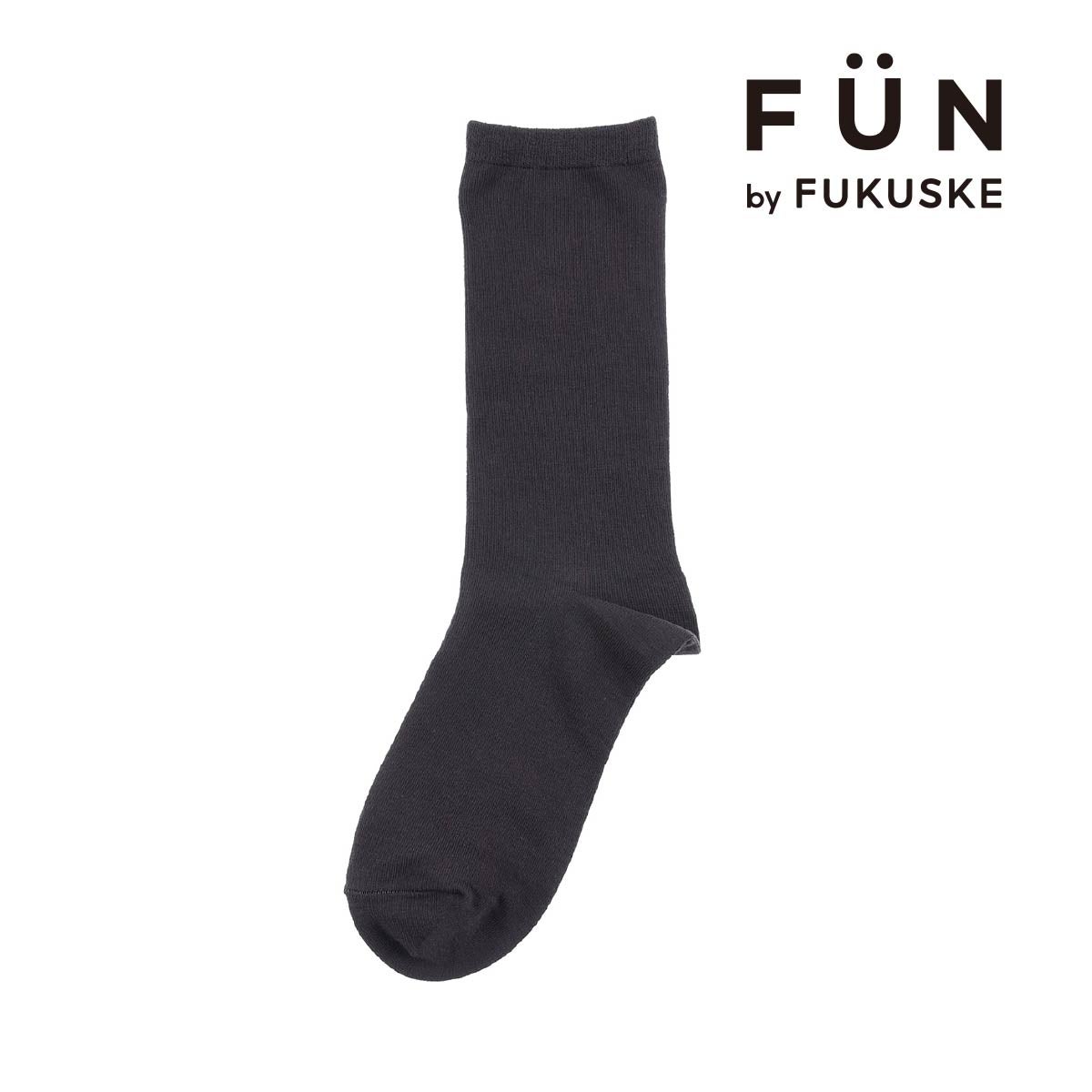 fukuskeFUN(フクスケファン)】 靴下 無地 クルー丈 つま先かかと補強