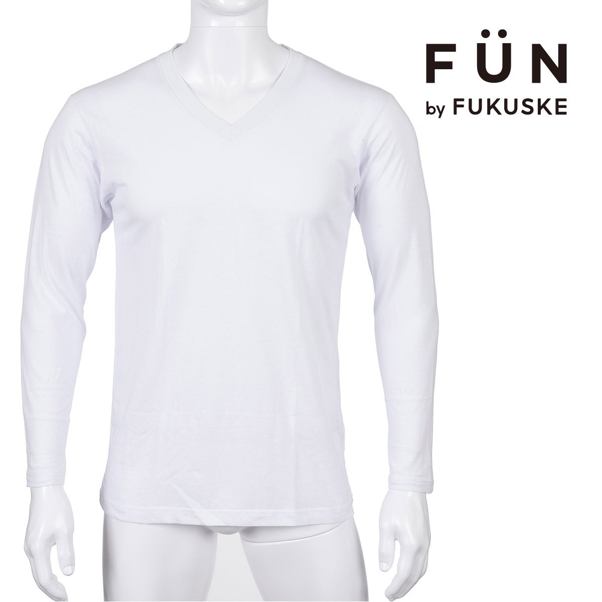 fukuskeFUN(フクスケファン)】2枚組 Tシャツ 無地 長袖 Vネック 身生地