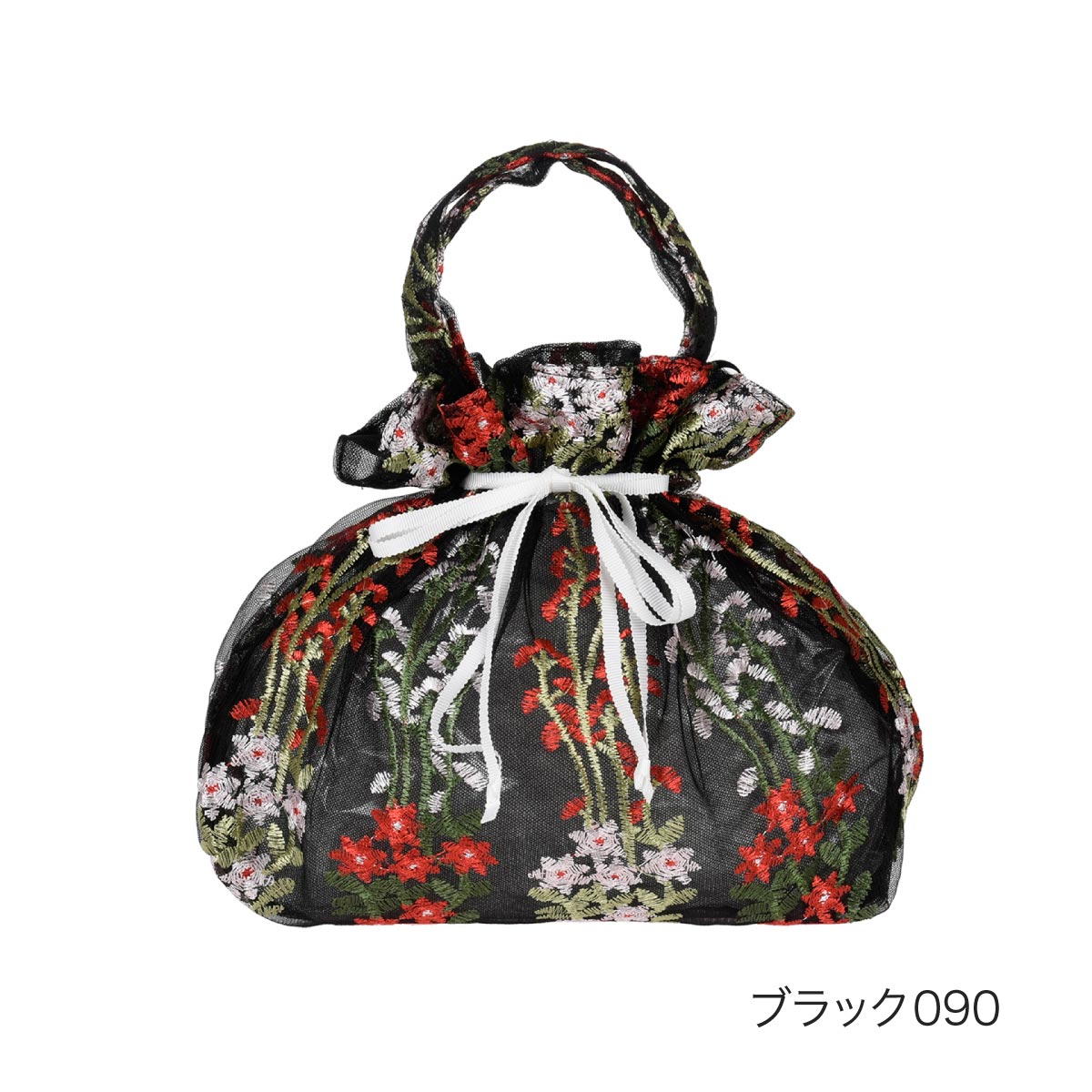 fukuske(ドットフクスケ)】 巾着バッグ オリエンタルフラワー 花柄